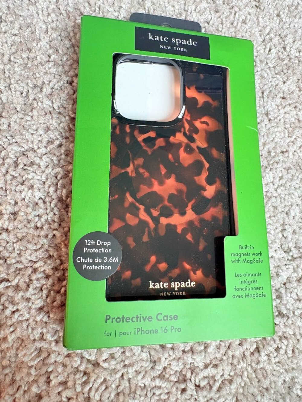 Kate Spade Tortoise Flame iPhone 16 Pro Case MagSafe New With Tags